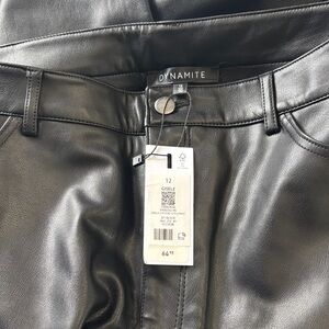 Dynamite Sleek Black Leatherette Trousers